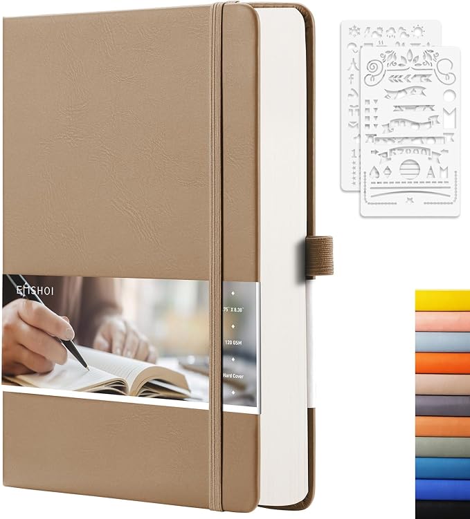 EMSHOI Dotted Journal Notebook, 256 Pages, A5 Size (5.7'' x 8.3'')
