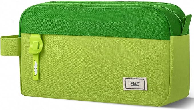 Mr. Pen- High Capacity Pencil Case, Large Pencil Pouch with 3 Compartments and 2 Pockets, Large Pencil Bag with Smooth Zipper, Cute Pencil Case Pouch Organizer, School Supplies for Teens