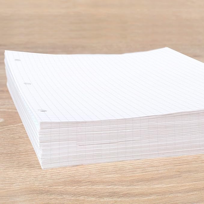 Mead Loose Leaf Paper, Graph Ruled Filler Notebook Paper, 8" x 10-1/2", 400 Sheets, Fits 3-Ring Binder (150038-ECM)