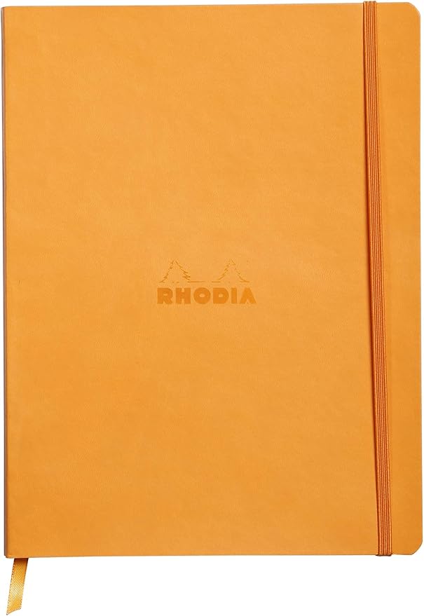 Rhodia Rhodiarama SoftCover Notebook - 80 Lined Sheets - 9 3/4 x 7 1/2 - Orange Cover (117515C)