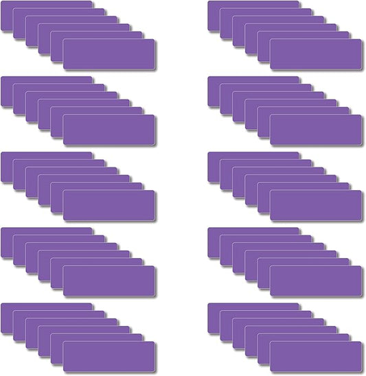 IMAGAME Magnetic Dry Erase Magnets Labels 3x1 inches, Reusable Name Tags, Organizing Schedules in Office/Classroom. Work on Fridge/White Board (Purple 60Pcs)