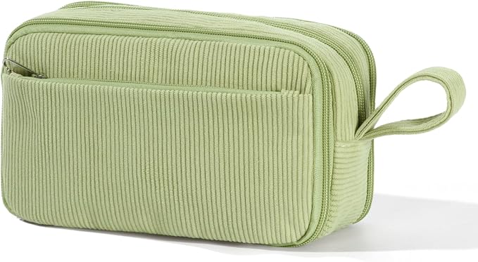BuyCard Sage green Large Capacity Corduroy Pencil Case, Zipper Pouch, Casual Style, Supplies Organizer for Teen Girls, Boys, Women and Men