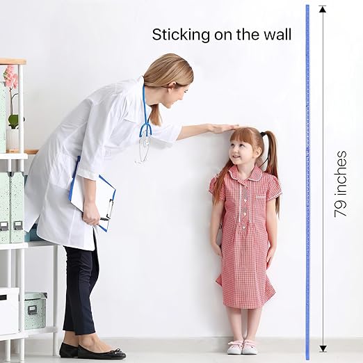 Height Measurement for Wall, Children Adult Height Measure Rod, 3D Removable Growth Chart Stick, Wall Mounted Splicing Ruler for Kids Baby Nursery 79 inch (Blue)