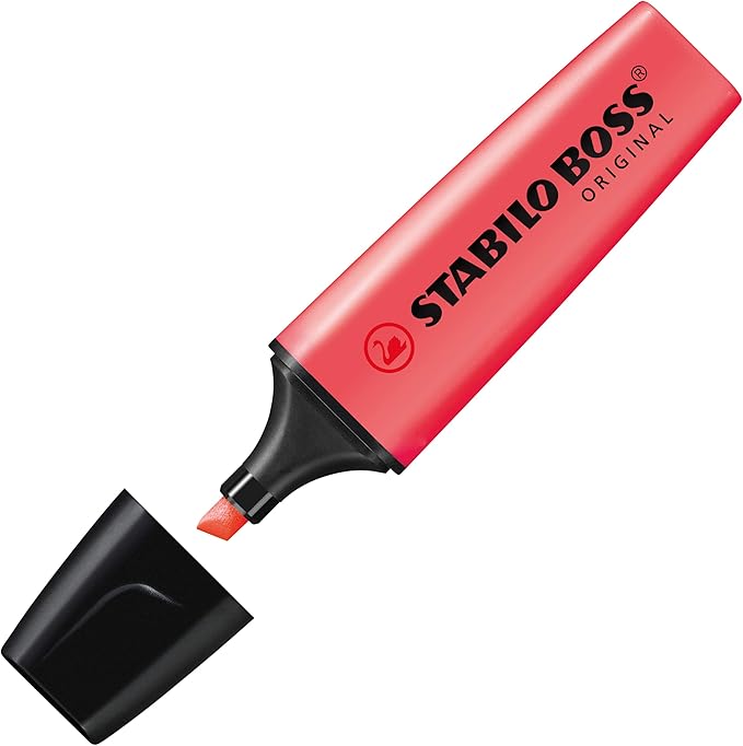 STABILO BOSS Original Highlighter, Medium Pinkish Red (Pack of 5)