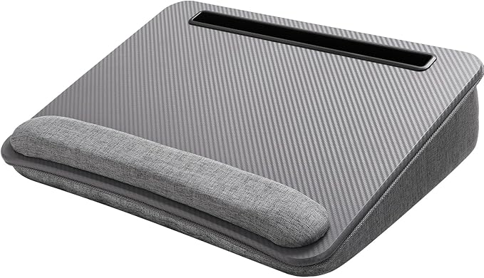 HUANUO Laptop Lap Desk - Portable Lap Desk with Pillow Cushion, Fits up to 15.6 inch Laptop, with Anti-Slip Strip & Storage Function for Home Office Students Use as Computer Laptop Stand - Grey