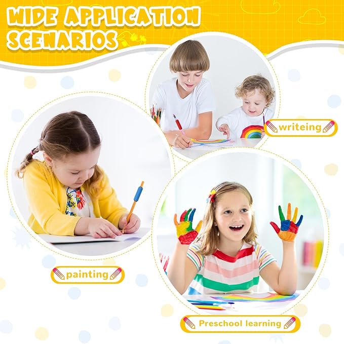 3 Pcs Pencil Pen Weights 1.59 oz, Handwriting Aid Kit for Children Elderly Special Need, Metal Weighted Pencil Holder Tool for Autism Tremors Fine Motor Skills(Blue, Red, Yellow)