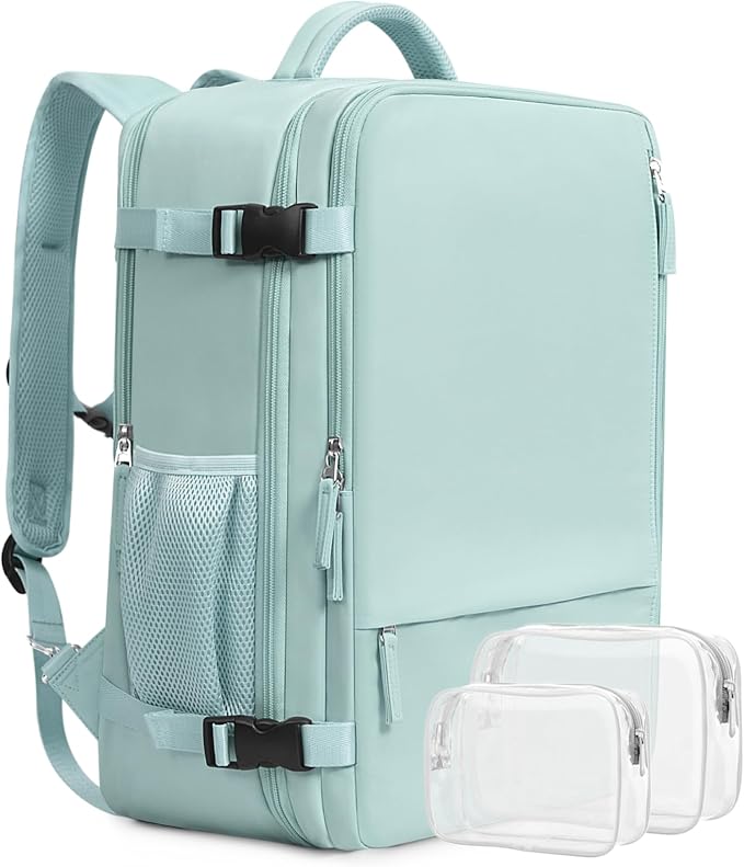 Beraliy Travel Backpack for Women, TSA Carry On Backpack Airline Approved | 16 Inch Laptop Waterproof Hiking Backpack, Casual Outdoor Daypack Bag for College Weenkender Business, Mint Green