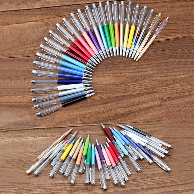 27 Pack Colorful Empty Tube Floating DIY Pens, with 12 Kinds of Dried Flowers for Storage, Building Your Favorite Liquid Sand Pens Gift