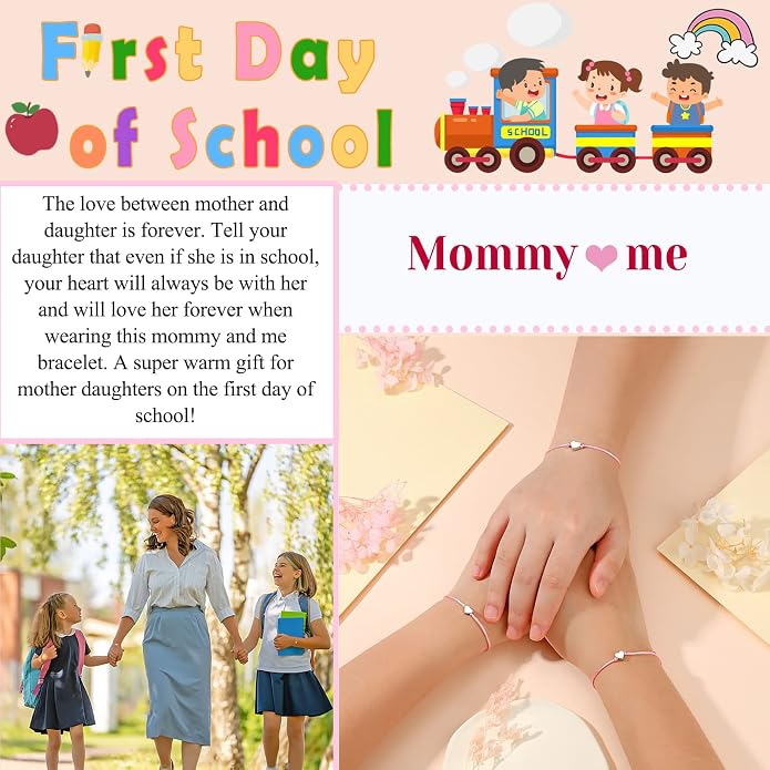 UNGENT THEM Big & Small Heart Bracelets Back to School Gifts for Girls