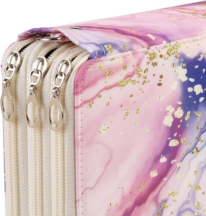 Portable Colored 120 Slots Pencil case Organizer with Printing Pattern for Watercolor Pens or Markers, Pencil Case Organizer for Artist