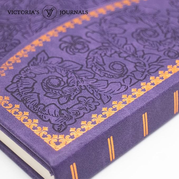 VICTORIA'S JOURNALS Magnet Journal, Carving Vintage Notebook Faux Leather Hard Cover Personal Diary Lined Pages Ribbon Bookmark, 8'' x 5.7''
