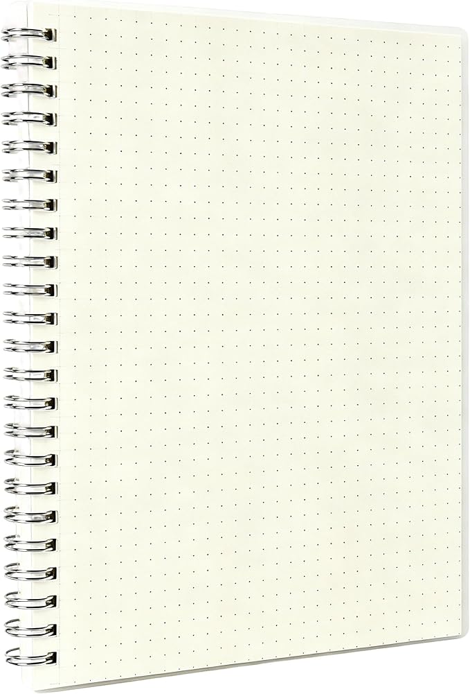 Smilo Bullet Dotted Spiral Notebook, A5 5.7"x8.3", 80 Sheets (160 Pages)