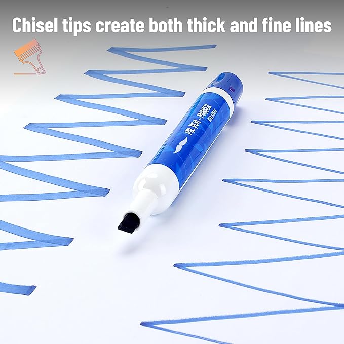 Mr. Pen- Dry Erase Markers, 12 Pack, Assorted Colors, Low Odor Ink, Chisel Tip, White Board Markers Dry Erase, Ideal for Classroom, Back to School Supplies, Teachers, Office, Whiteboard & Home