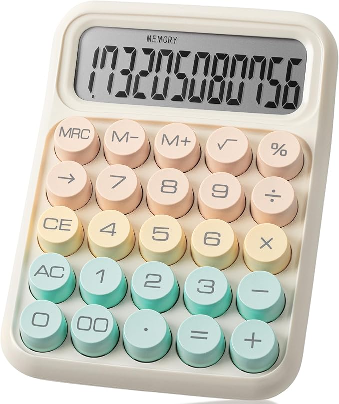 Mr. Pen- Mechanical Switch Calculator, 12 Digit Large LCD Display, Colorful with Big Buttons, Mechanical Switch Calculator for Home, School, Office