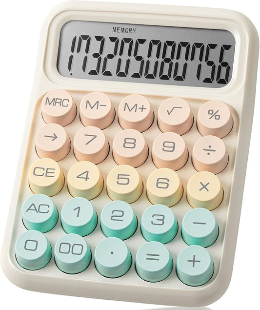 Mr. Pen- Mechanical Switch Calculator, 12 Digit Large LCD Display, Colorful with Big Buttons, Mechanical Switch Calculator for Home, School, Office