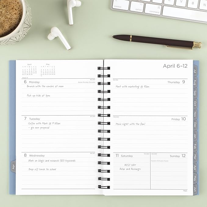 Mead Planner 2026-2027 Weekly & Monthly Academic 15-Month April-June, 5.5" x 8.5", Composure Blue (CAW42020)