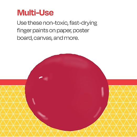 School Smart Washable Finger Paint, Red, 1 Quart Bottle