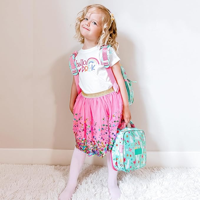 mibasies Kids Lunch Box for Girls Toddler, Insulated and Reusable Lunch Bag for School, Rabbit