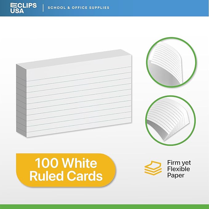 Index Cards Bulk 3x5 (2400 Cards) Flash Cards For Studying Note Cards Flashcards Notecards 100 Per Pack (24 Pack 3X5)