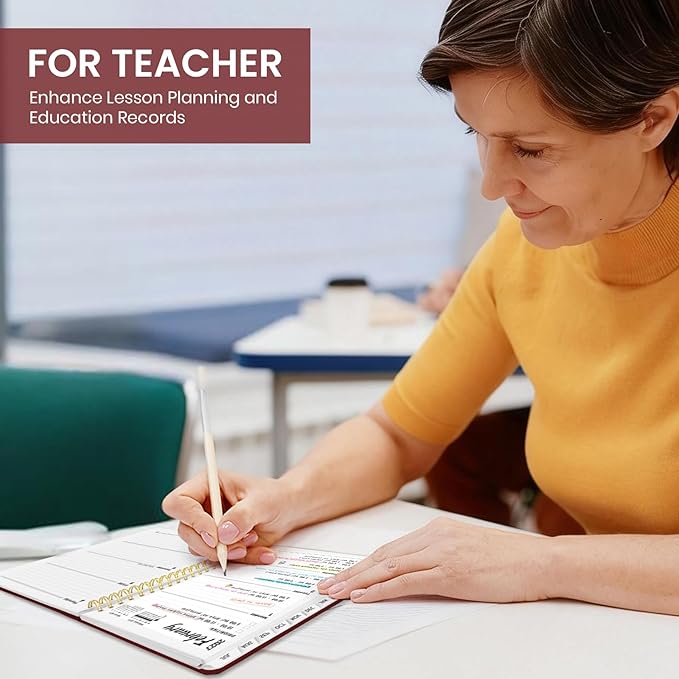 Planner 2026-2027 for Women & Men, Academic Monthly and Weekly Calendar Planner, Jul 2026 - Jun 2027, A5 (6.3" x 8.5"), Teacher Student Planning Book with Tabs, Ideal for Office School Supplies - Burgundy