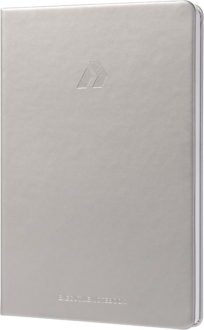Nextnoid Hardcover Lined Notebook Journal - 120 GSM Thick Paper, Medium A5-160 Pages - Perfect For Writing, Journaling and Note-Taking (Silver Grey, Ruled)