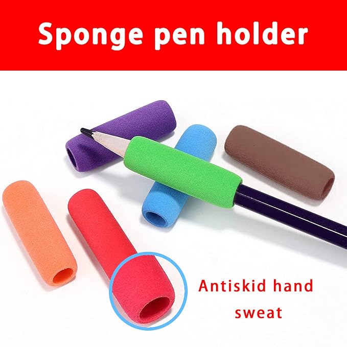 Pencil Grips,30 Pcs Pencil Grip Colorful Cushioned Pencil Handwriting Grips Writing Aid Pencil Holder Pencil Gripper for Children,Kids and Adults (Multicolour)
