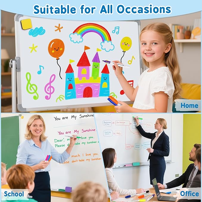 V-Opitos 30 Pack Fine Tip Dry Erase Markers - Bulk Whiteboard Erasable Markers in 15 Colors, Ideal for School Classroom Office Supplies, Non-Toxic & Easy Clean for White board
