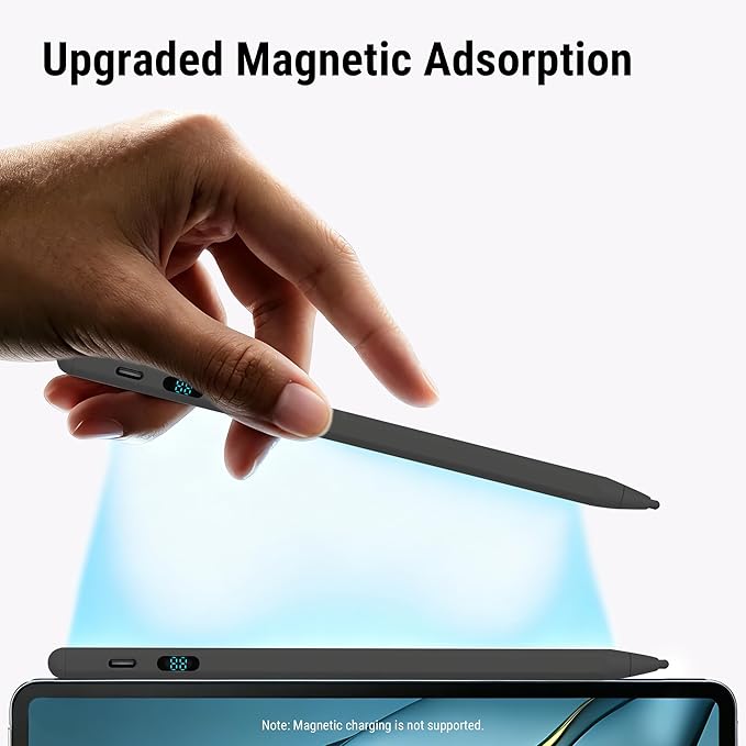 2-in-1 Stylus Pen for Touch Screen + LED Power Display, Dual OS Active Pencil for iPad iPhone Android Samsung Tablet, Tilt Sensitivity for Drawing,Fast Charge, Digital Pencil Compatible with Switch