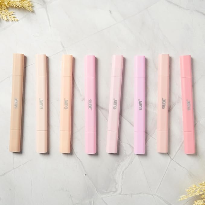BLIEVE Aesthetic Cute Highlighters No Bleed Through, Dual Tip Chisel & Fine Point, Pastel Colors For Bible & Journaling
