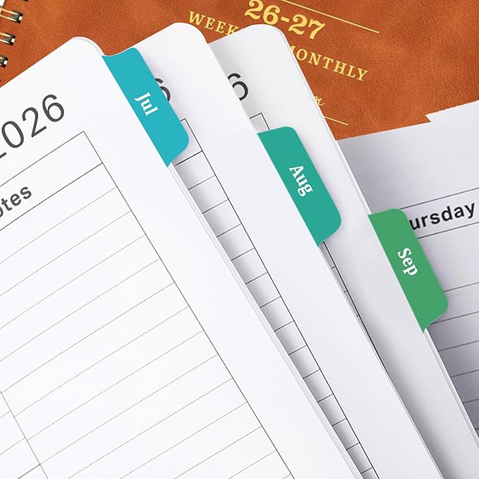 Planner 2026-2027 - July 2026 - June 2027, 2026-2027 Academic Weekly Monthly Planner, 8" x 10", Leather Brown Cover, Spiral Bound, Tabs