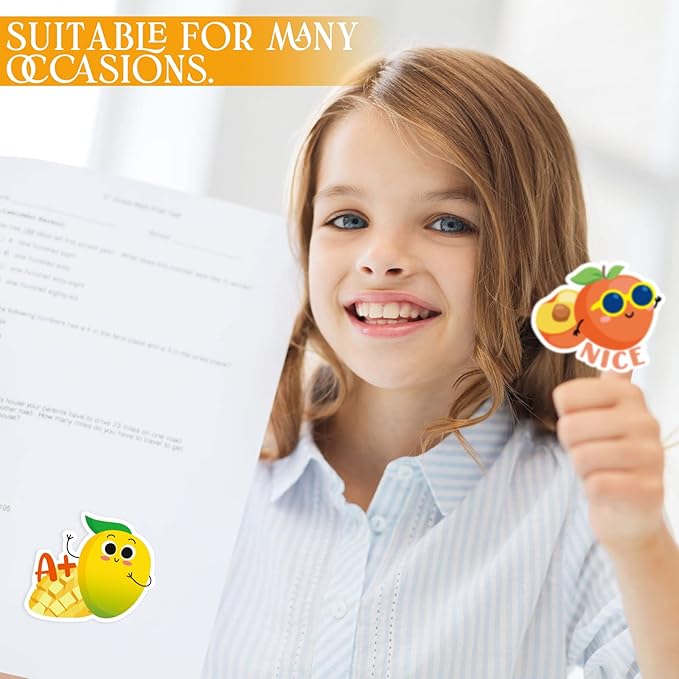 Jetec 300 Pcs Scratch and Sniff Sticker for Kids Smelly Scented Motivational Reward Stickers Teacher Incentive Positive Decal for Student Classroom Chart School Supplies(Fruity)
