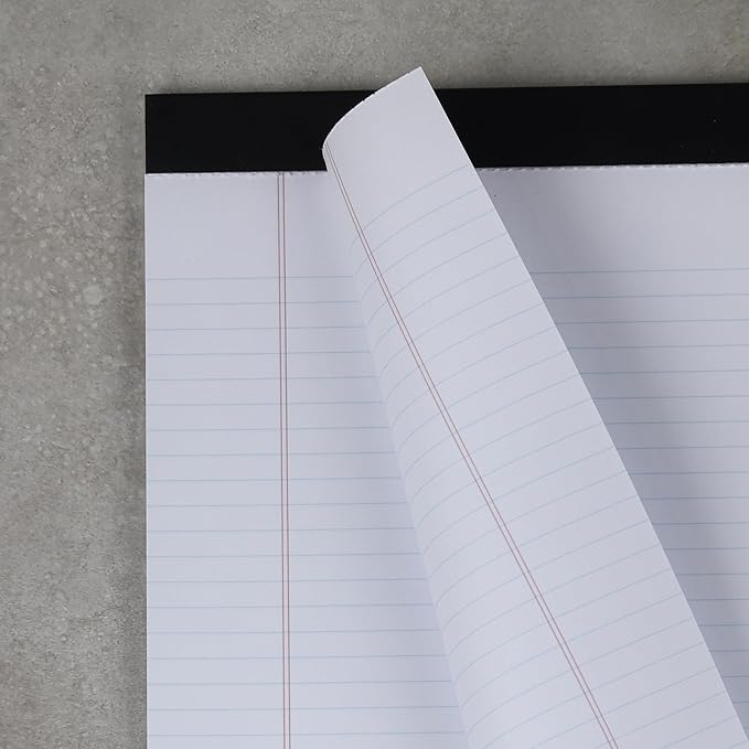 KitchenDine Office Legal Pads | Note Pads For Work | Memo Pads | 8.5 x 11 inches Lined Paper Pad | Narrow Rule 50 Sheets Pads | Set of 6 White Writing pads for Home, School, Teachers, Businesses
