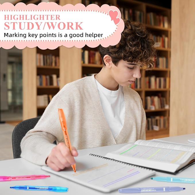 7-ackz Bible Highlighters Assorted Colors with Verses, Chisel Tip Colored Highlighter Markers Bulk Fluorescent, Dry Quick Bright Colors, Perfect for Bible Study Journaling, 15 pack