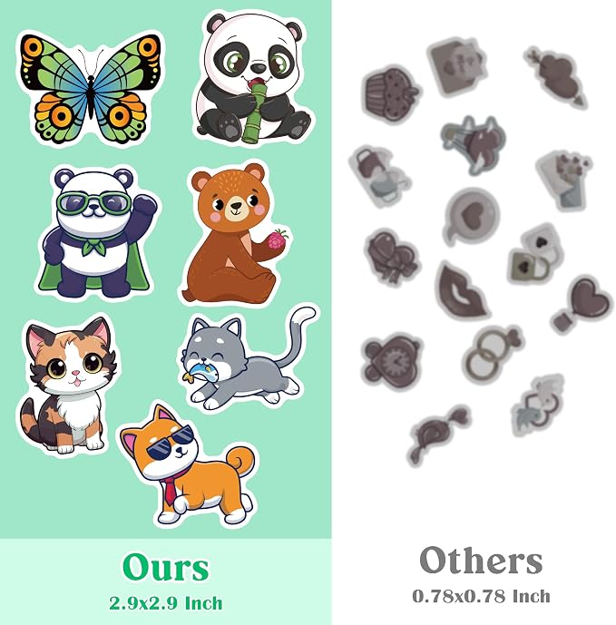 Back to School Supplies - 100 PCS Water Bottle Stickers for Kids,Cute Animal Aesthetic Sticker Pack - Vinyl Kawaii Stickers for Girls Boy Classroom Prizes,Party Favors for Scrapbook, Laptops, Journal