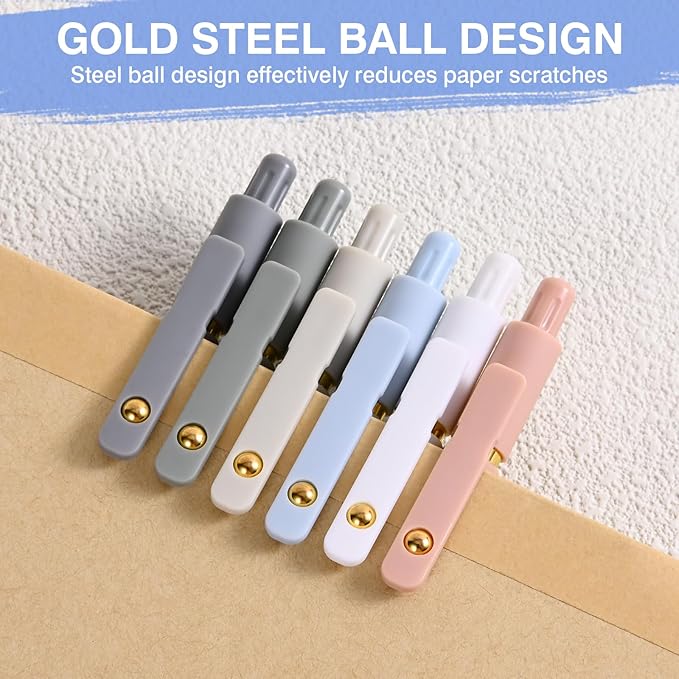 Gel Pens, 6 Pack 0.5mm Fine Point Pen Black Ink with 6 Refills, Quick Dry & No Smear, Smooth Writing Pens for Journaling, School, Aesthetic Office Supplies, Nurse Pens