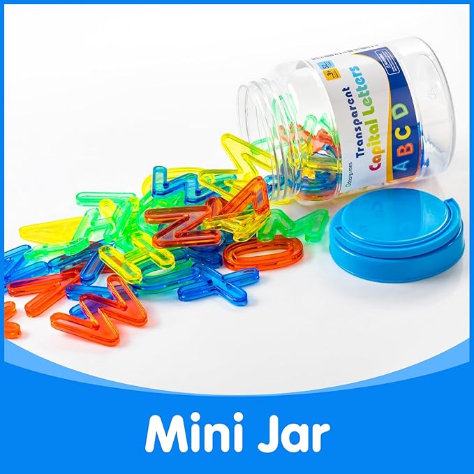 52 Pcs Translucent Capital Letters – Light Table Toys, Manipulatives and Accessories for Enhanced Learning & Fun