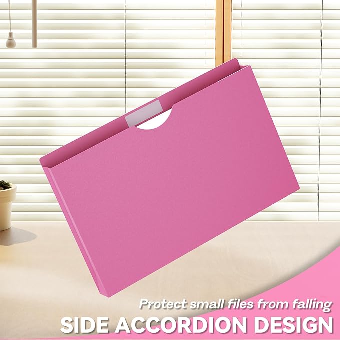 Plastic 1 Inch Manila File Jackets Legal Size,12 Pack Reinforced Manilla Pocket Folders,Colored Expanding File Pocket for Documents,Heavy Duty Accordion File folders with Straight Cut Tabs