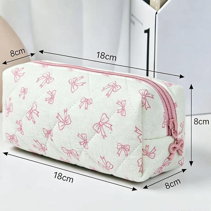 Pencil Case, Pencil Pouch for Women, Pencil Case Small, Pencil Pouch Aesthetic (Cute bow)