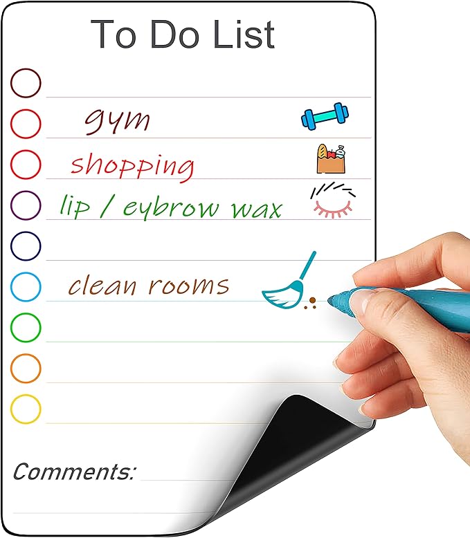 Small Magnetic to Do List for Locker 5x7 - Dry Erase Magnetic to Do List for Fridge - Magnet to Do List for Refrigerator - Mini Lined Magnetics Whiteboard for Locker - Daily to Do List Checklist