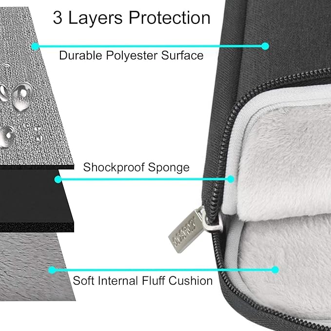 MOSISO Laptop Case 16 inch, 15-15.6 inch Laptop Sleeve Compatible with MacBook Pro 16 M5 M4 M3 M2 M1, HP Acer Dell Lenovo ASUS, Polyester Vertical Computer Sleeve Bag with Pocket, Black
