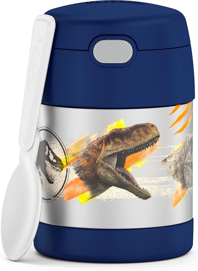 THERMOS Jurassic World: Dominion 10 Ounce Stainless Steel Vacuum Insulated Food Jar with Spoon