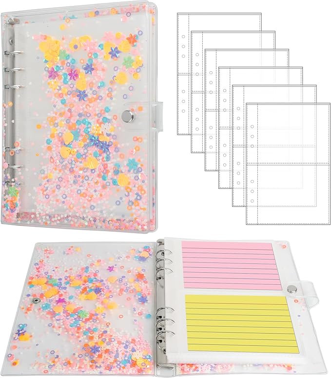 3x5 Index Card Holder Binder - Card Organizer for Note Cards, Flash Cards, and Recipe Cards, 50 Transparent Double-Sided Pages, Holds Up to 200 Cards, Indexcard Notecard Storage Solution
