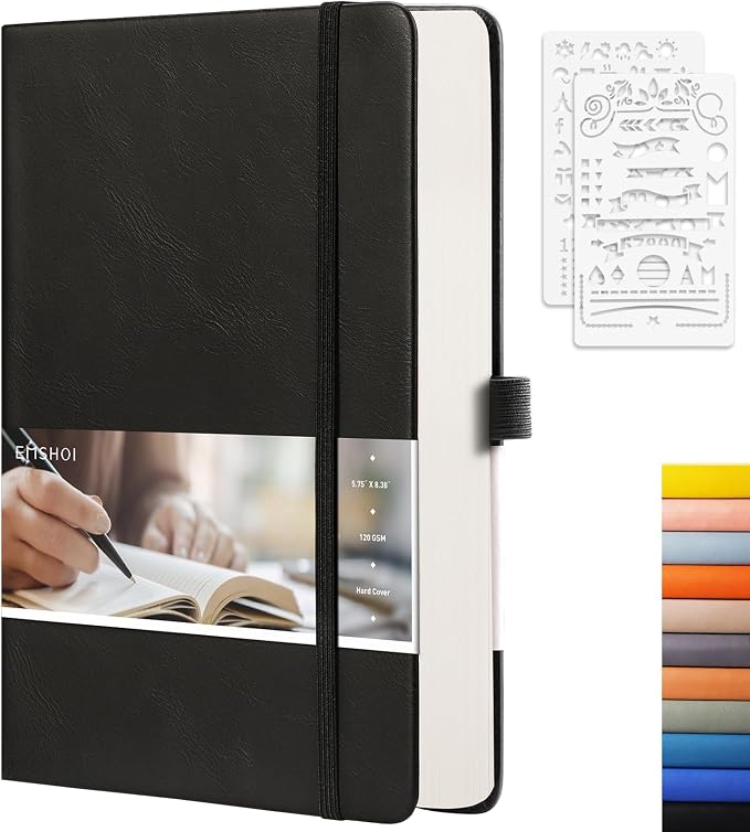 EMSHOI Dotted Journal Notebook, 256 Pages, A5 Size (5.7'' x 8.3'')