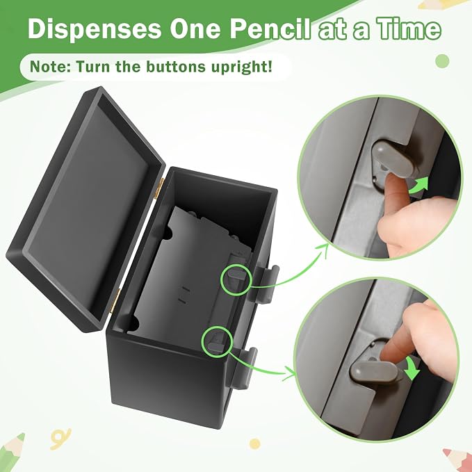 Aigybobo Pencil Dispenser for Classroom, Wooden Desk Pencil Holder, Black | Teacher Must Haves, Classroom Organization, Wooden Dispenser for Pencils or Straws, for Offices, Kitchens, Restaurants