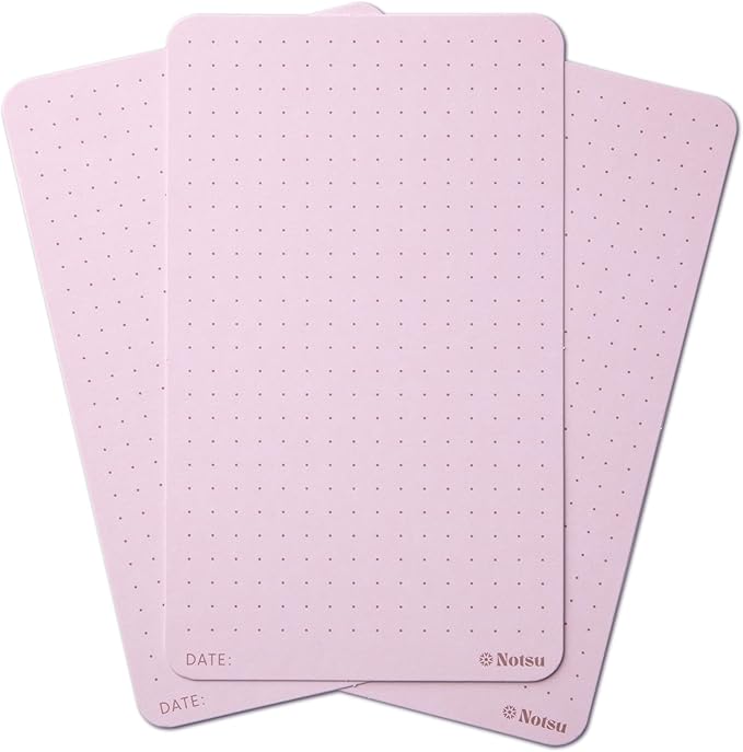 Notsu Dotted Colored Note Cards 3x5 inch, 40 ct | Red Bullet Dot Grid Vertical Color Index Cards with Rounded Corners, Premium Thick Paper 350 gsm