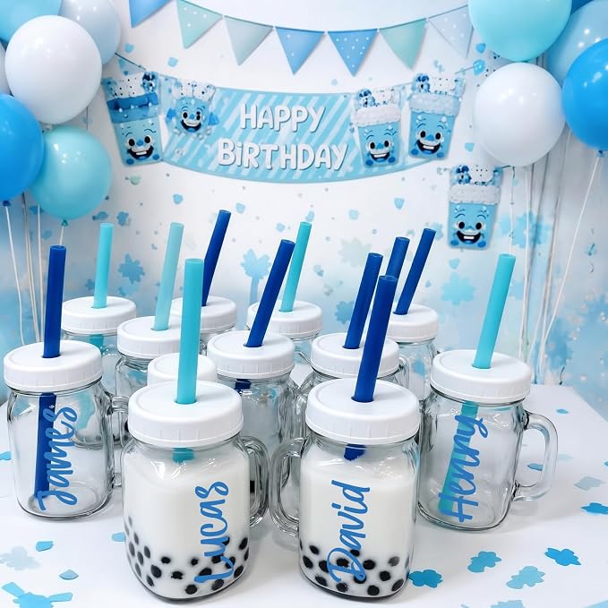 Humyoun UV DTF Cup Wrap Letter Stickers Vinyl Decals,Blue,6 Sheets | Personalized Name Stickers for Water Bottles Tumblers, Waterproof UV DTF Alphabet A-Z Stickers for 14-49oz Mugs DIY Craft