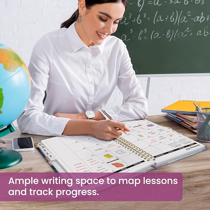 Academic Planner 2026-2027, Weekly and Monthly Calendar Book, July 2026 – June 2027, Hardcover Planner with Tabs, Perfect for Teachers, Students, Women & Men, A4 (8.5" x 11") - Blush Horizon