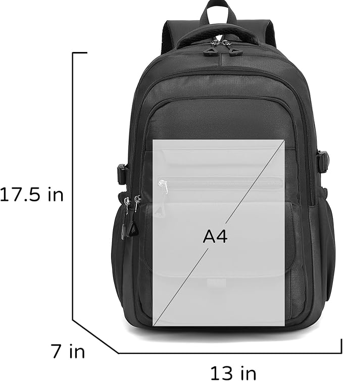 Phaoullzon Boys School Backpack for Girls, College Aesthetic Laptop Bookbag for Travel,Black