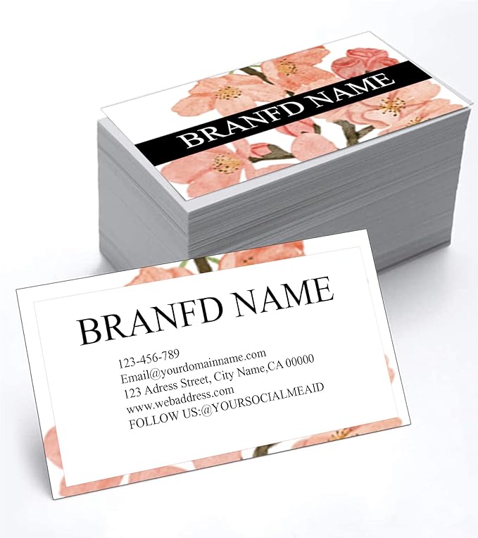 Custom Printed Business Cards - 3.5" x 2" 200 Pcs Premium Custom Cards for Business with Single or Double Sided Personalized No Additional Charge