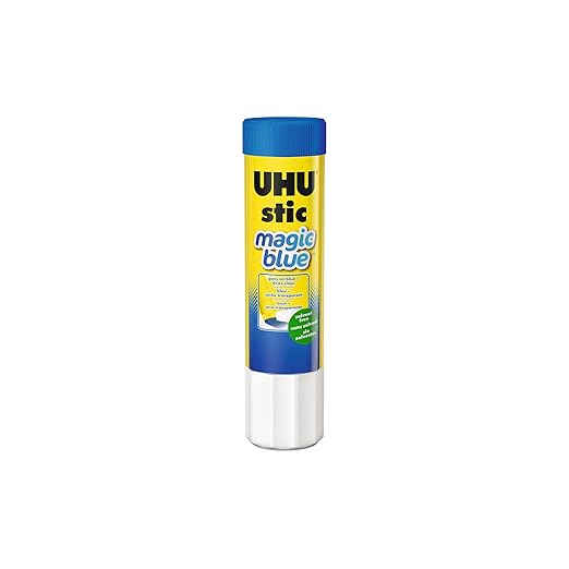 UHU Stic Magic Blue Colored Glue Stick, 21g: Solvent Free & Washable – Applies Blue & Dries Clear, Washable & Non-Toxic – All Purpose School & Craft Adhesive for Kids, Scrapbooking, Office & Home Use